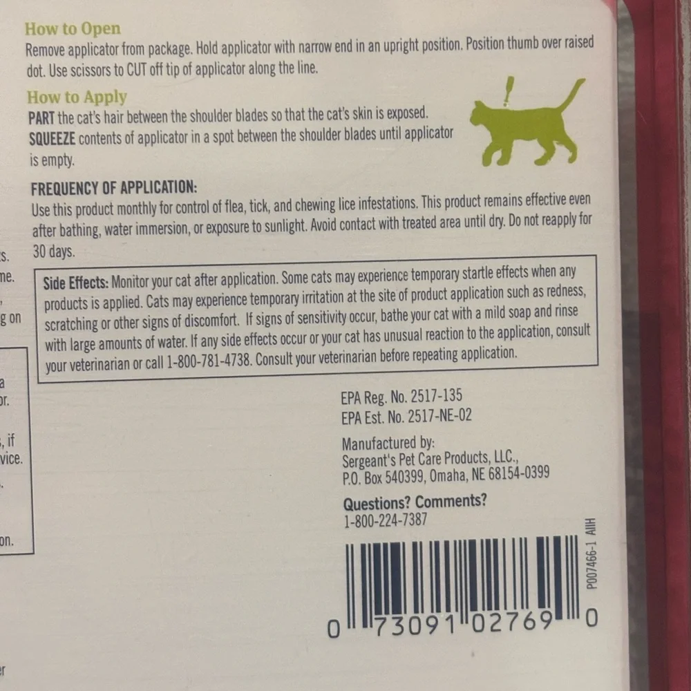 Flea & Tick Treatment Cats — Pet Armor Plus. Over 1.5 lbs. 8 weeks + NEW - Picture 6 of 9
